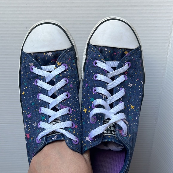 Converse All Star Blue Star Constellation Polka Dot Low Top Sneakers Size 6 - Picture 10 of 13